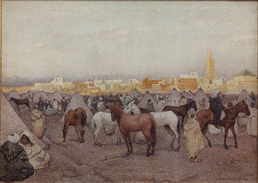 Campo tendato o mercato dei cavalli vicino a Marrakech